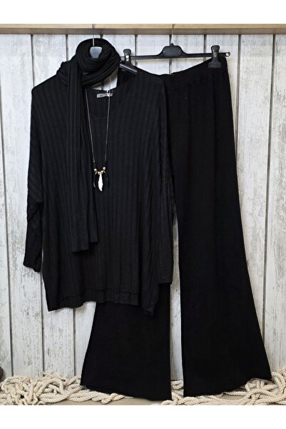 pudubutik Wool Soft Knitwear Trousers Black