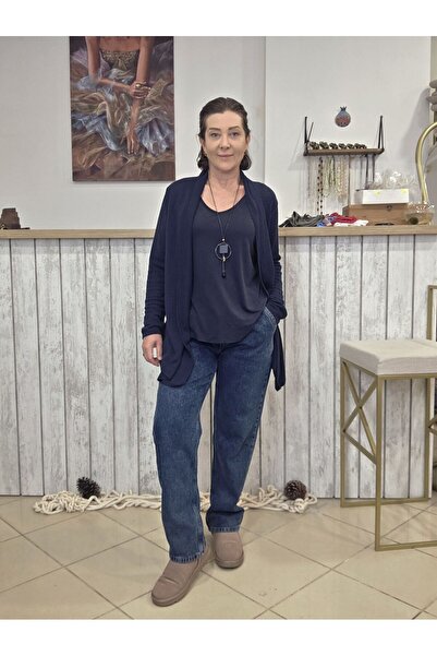 pudubutik Elastic Waist Jeans Blue