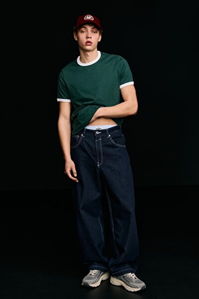 Bershka Kısa kollu kontrast fitilli tişört