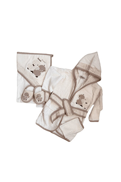 Gaye baby Set baie nou-născut 4 piese, alb/bej