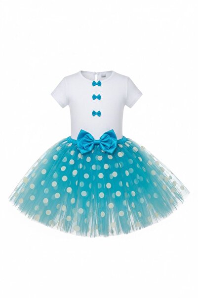 Astra Plus Момичешки костюм с пола с полка точки за специални поводи - син - ...