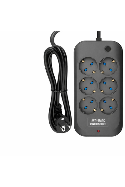FIRSAT YOLU 6’lı Akım Korumalı Priz Anahtarlı Parafudr Anti-Statik 3x1.5mm 2 ...