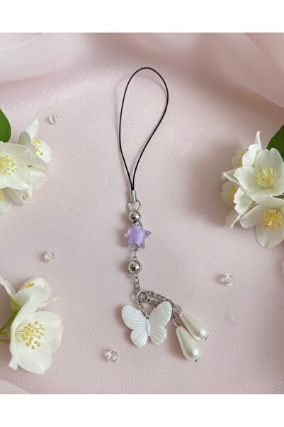 VESPERASTOREE تعليقة هاتف أنيقة وجميلة، مزينة بنجمة، مزينة بخرز على شكل قطرات.