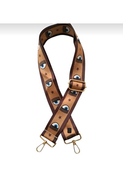 Gloria Gold Metal Polyester Adjustable Bag Handle Phone Strap (120 cm)/ Brown...