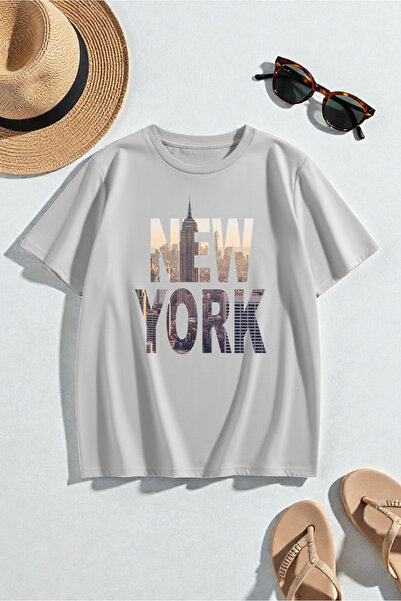 uyguntarz Unisex New York Printed Oversize T-shirt