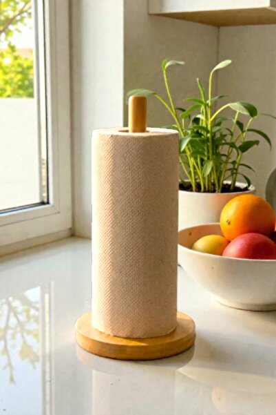 Denia Home Bamboo Paper Towel Holder Round 27 cm