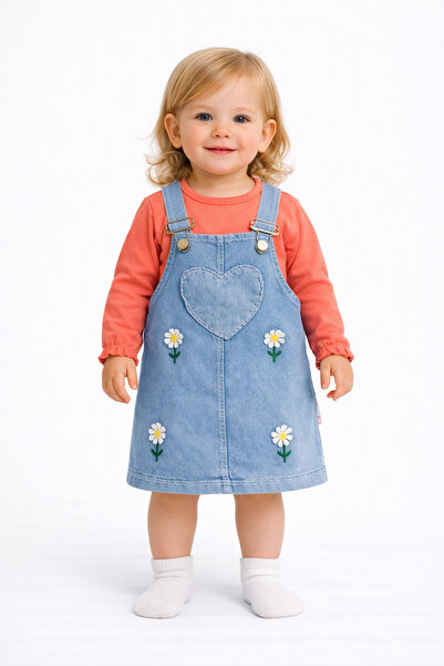 MORE KIDS بدلة سالوبيت للفتيات الصغيرات / طقم سالوبيت للفتيات الصغيرات مزين ب...