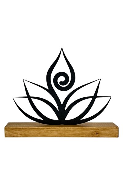 OEM Zen Lotus Decoration with Wooden Base, 3D Printed