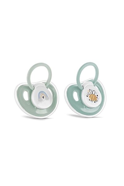 LORELLİ Set of 2 Lorelli pacifiers with lid, soft silicone, 0 months+, Green