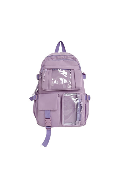 Buldug Transparent Pocket Multi-Compartment Backpack Daily School Travel Use ...