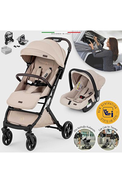 Elele Flight 2 Kabin Tipi Travel Sistem Bebek Arabası Bej