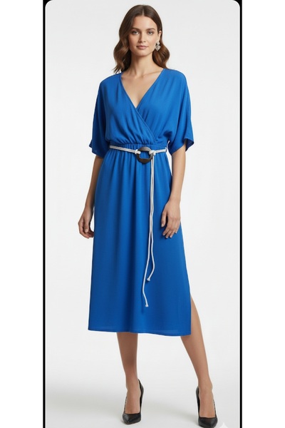 MODELİST Crepe Fabric Midi Dress with Rope Belt