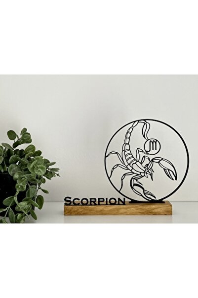 OEM Decorațiune cu zodia scorpion cu bază din lemn, cu imprimeu 3D