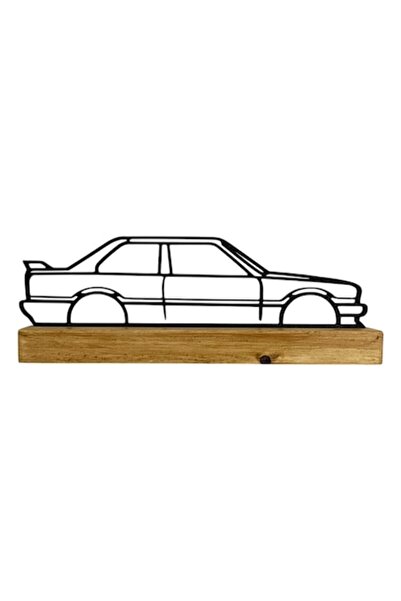 OEM BMW E30 Decoration, 3D Print, Mahogany Wood Base, 20x6.9x4cm