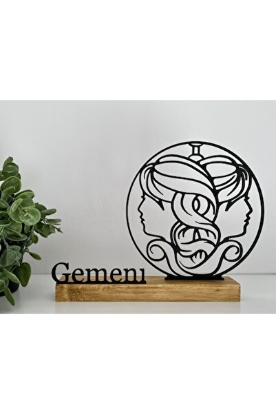 OEM Decorațiune cu zodia Gemeni, cu bază din lemn, cu imprimeu 3D