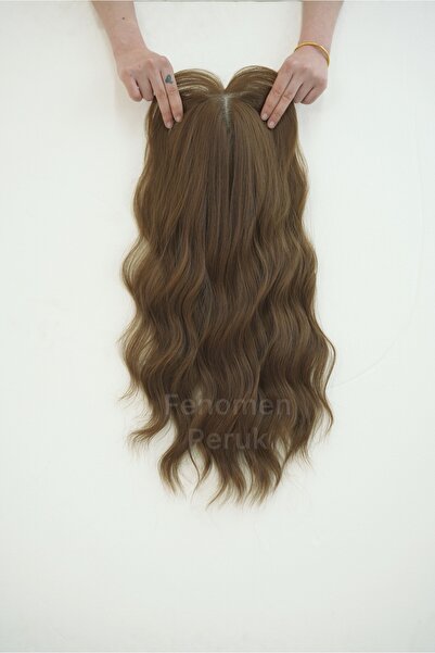 Fenomen Peruk Tül Tepelik Sıcak Karamel Kahve Tonunda Dalgalı Premium Seri