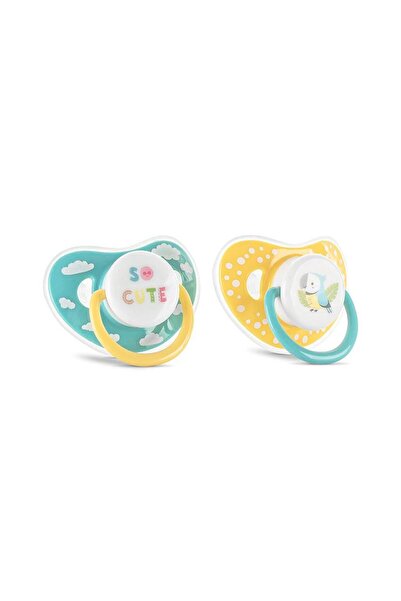 LORELLİ Set 2 suzete cu capac, silicon moale Lorelli, tetina rotunda, 6 luni+...