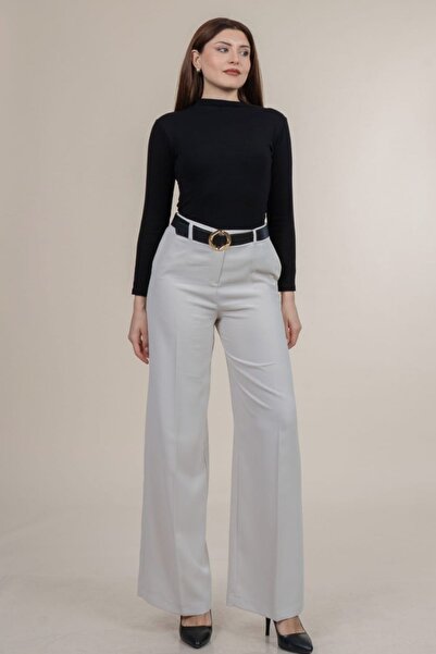 aura7 collection Women's Clothing Belt with Gold Buckle Detail Palazzo Fabric...