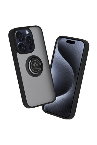 Techsuit Θήκη Glinth για iPhone 15 Pro Max με μαγνητικό δακτύλιο στήριξης, μαύρη