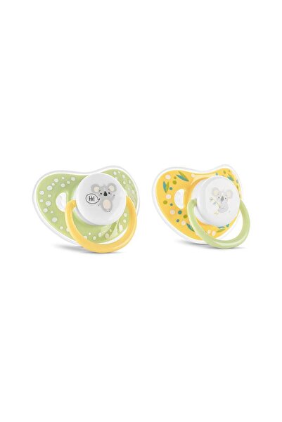 LORELLİ Set of 2 Lorelli pacifiers with lid, soft silicone, round nipple, 6 m...