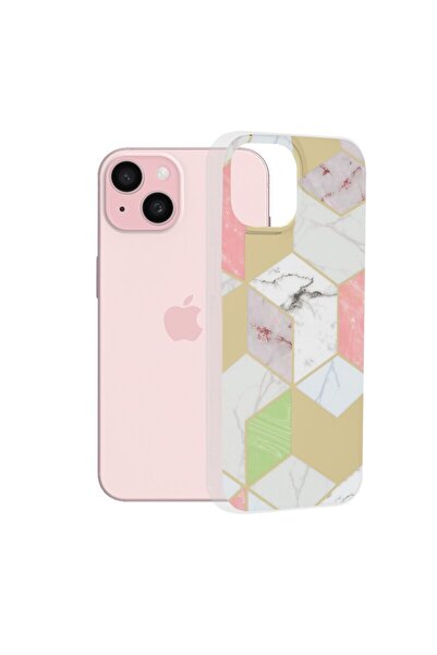 Techsuit iPhone 15 Marble, Purple Hex Case