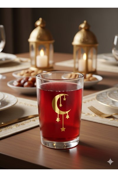 Alaa Butik Online Ramadan Concept Gold Moon Star Sticker Set – 6 Luxury Vinyl Stickers
