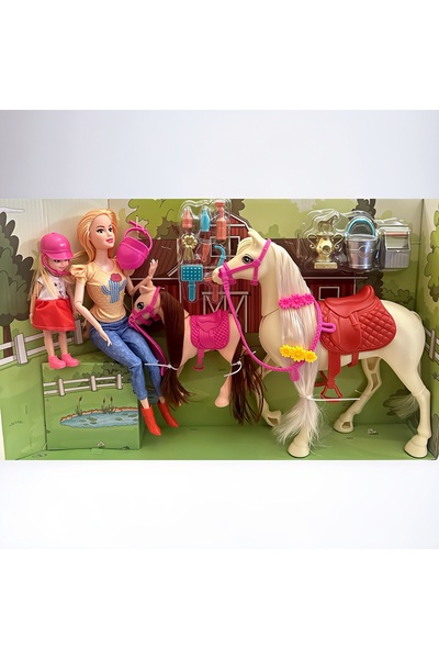 Universul Jucăriilor Doll – Family, 2 Horses, Complete Accessories and Child ...