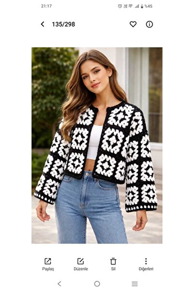 GNY TASARIM Örgü motifli kadın yelek