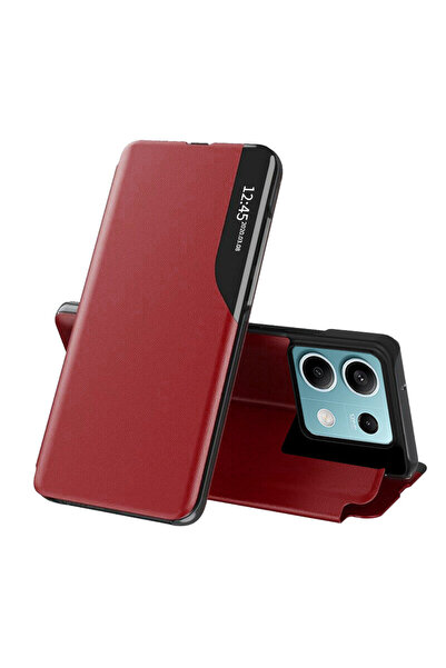 Techsuit Xiaomi Redmi Note 13 5G Leather View Flip Case, Red