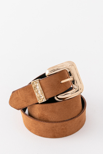 Pantastic Jeans 3.5.cm Gold Color Suede Women's Waist Belt