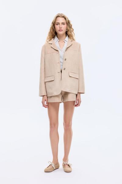 Shoe Box By Quzu Quzu Jacket with Front Pocket Detail