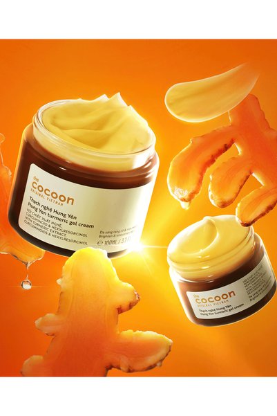 The Cocoon Original Vietnam Hung Yen Turmeric Gel Cream 100ml Brightening Moisturizer with Niacinamide for Even Skin Tone