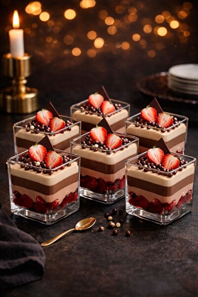 YzHome Battal Size Glass 6-Piece Square Magnolia Ice Cream Bowl Set - Magnoli...