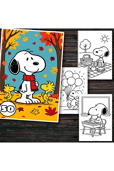 SNOOPY - Coloring Book for Kids - 50 Creative and Cute Drawings