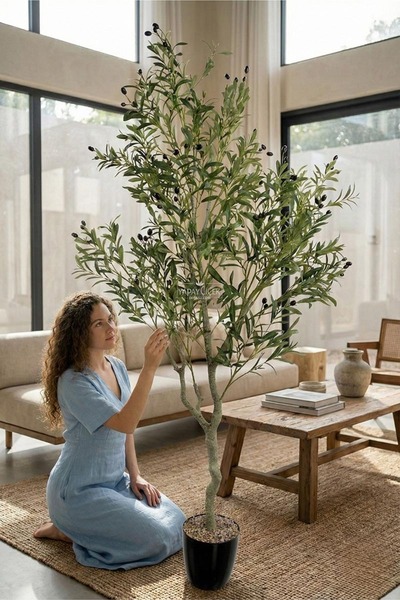 Yapay Çiçek Deposu Yapay Ağaç İri Zeytin Ağacı 210 cm