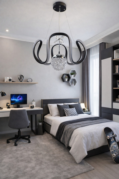 TREND 4KOLLU DRON SİYAH KRİSTAL KELEBEKLİ ŞEKER TOPLU LED AVİZE