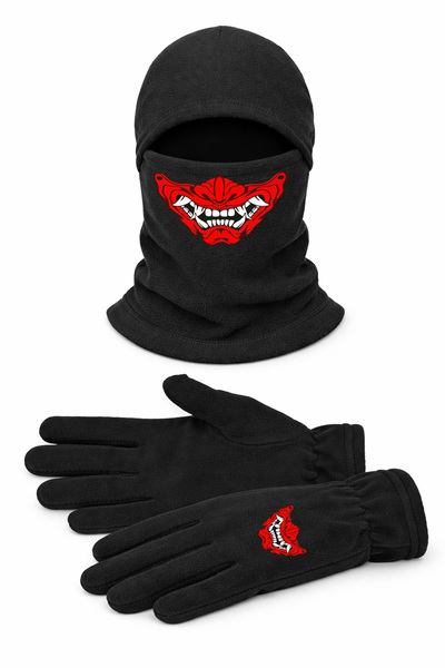 Genel Markalar Maske Unisex Polar Uzun Eldiven Kar Maskesi Set
