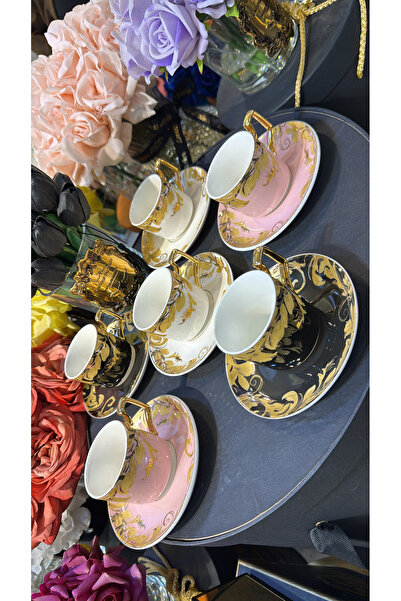 hediye Esterhomedecor 6 Person Porcelain Coffee Cup Set