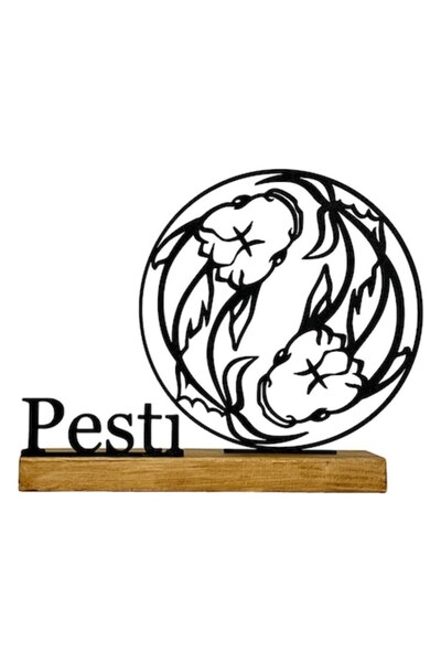 OEM Pisces Zodiac Decoration with Wood Base, 3D Printed