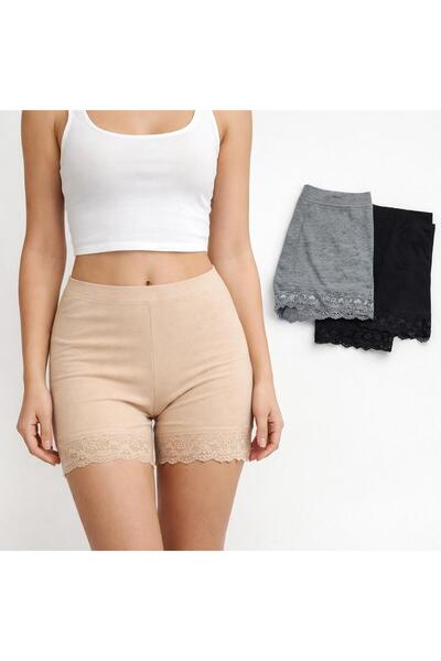 LaFont Elegant women's shorts with lace trim, 3 pieces in 3 colors