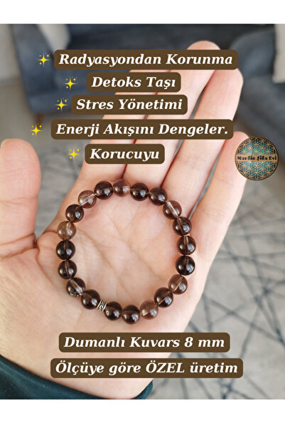 MARDİN ŞİFA EVİ Dumanlı Kuvars Doğaltaş Bİleklik