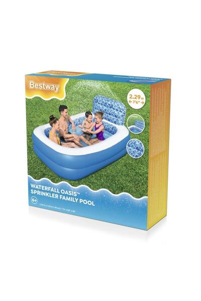 BESTWAY مسبح عائلي مع رشاش ماء 2.29 م × 1.52 م × 69 سم