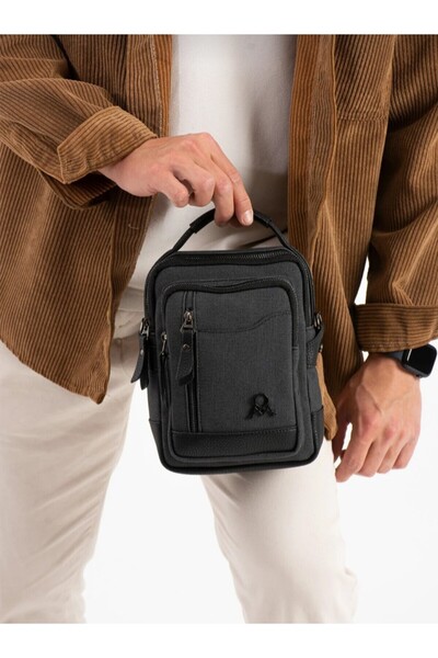 eflanmoda Multi-Compartment Men's Hand and Shoulder Bag Made of Mega Canvas F...