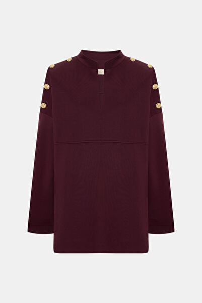 Lavinia couture Neopren Düğmeli Sweatshirt