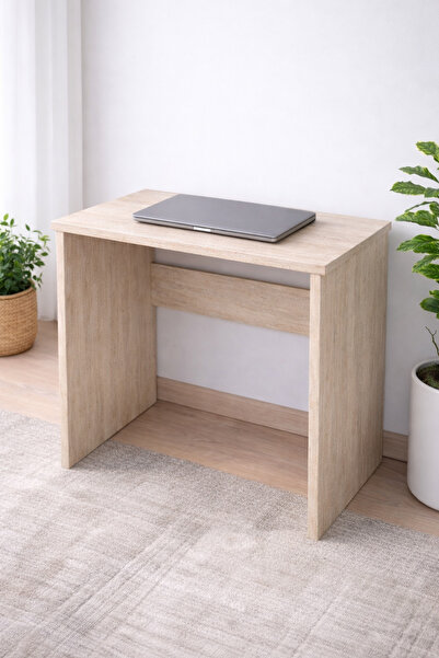 Nenu Nova Traverten Renk Bilgisayar Masası 70x45 cm Çalışma Masası Minimal Mo...