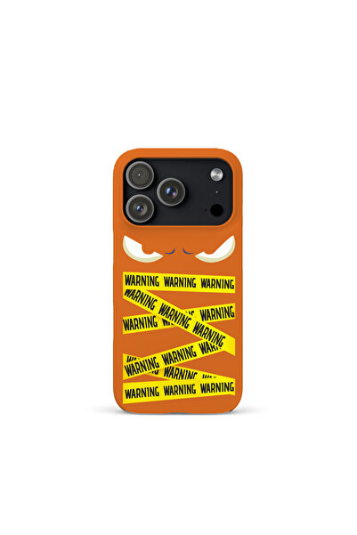 KaffCase غطاء هاتف فاخر متوافق مع آيفون 17 برو ماكس بتصميم مطبوع تحذيري