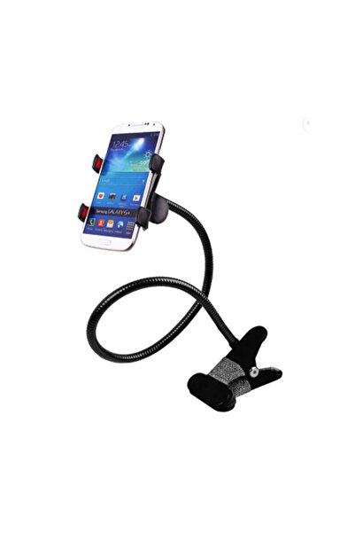 BUYMART حامل هاتف مرن على شكل عنق الإوزة، مصنوع من أنبوب معدني قابل للطي، يُث...