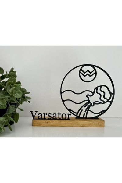OEM Aquarius Zodiac Decoration with Wood Base, 3D Printed