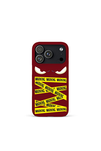 KaffCase غطاء هاتف فاخر متوافق مع آيفون 17 برو ماكس بتصميم مطبوع تحذيري