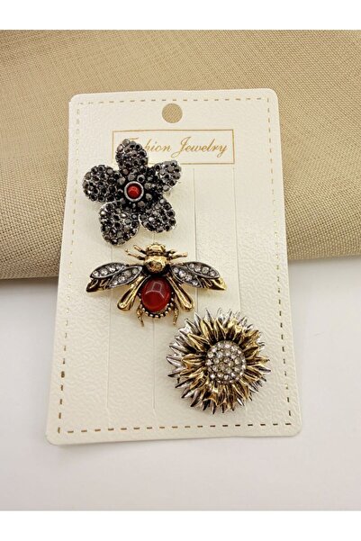 Bloomis Üçlü Vintage Bahar Broş